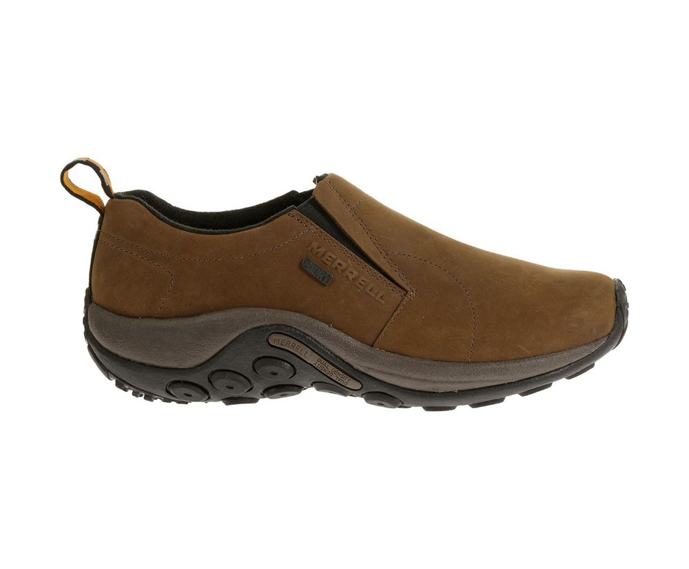 Merrell Slip Ons Męskie Brązowe - Jungle Moc Nubuck Waterproof Wide Width - 234970-FZC